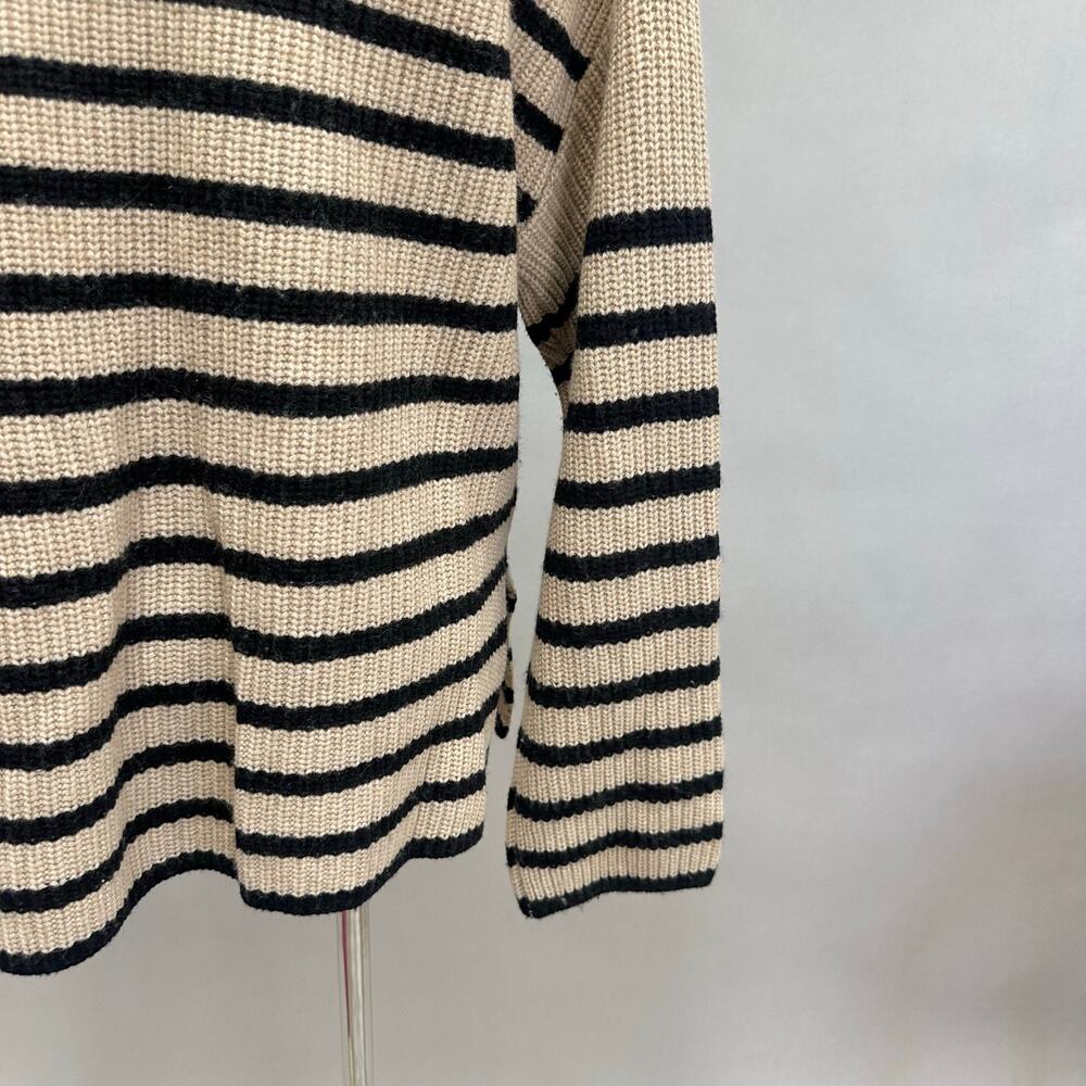 Rails Claudia Striped Sweater Mock Funnel Neck Camel/Black  Size Medium‎ - Picture 12 of 16